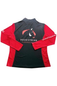 W216   Design half chest zipper red corporate collar printed logo mesh Sweatshirt women's Sweatshirt mesh 100% polyester detail view-2